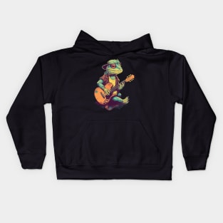 Lizard Musician Kids Hoodie